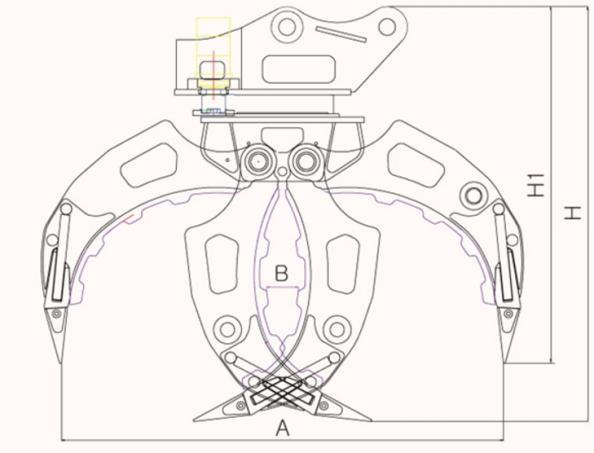 Rotating Stone Grapple · Common dimension reference